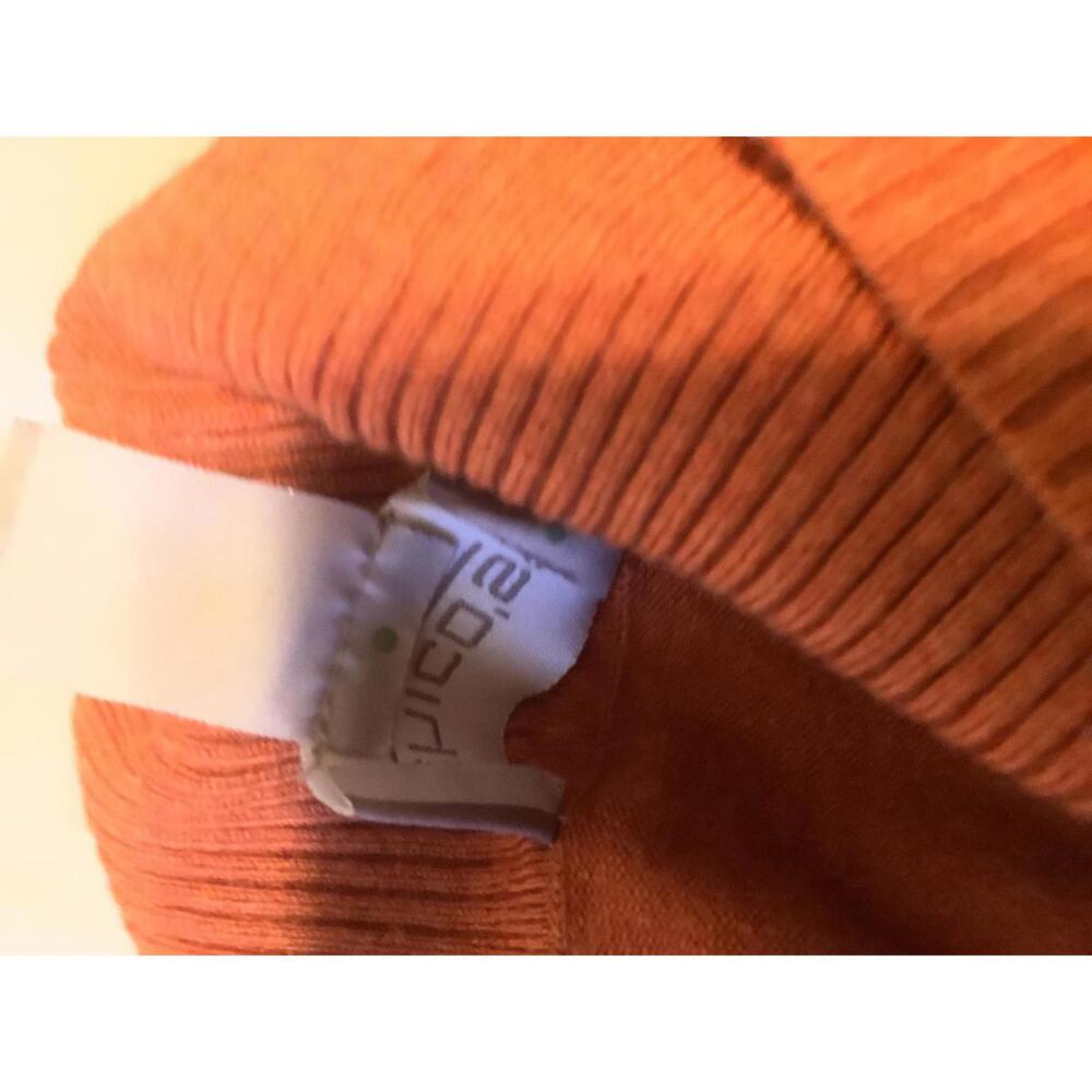 Chico's Women's Size 2 Rust Orange Ribbed Sweater - Picture 2 of 9